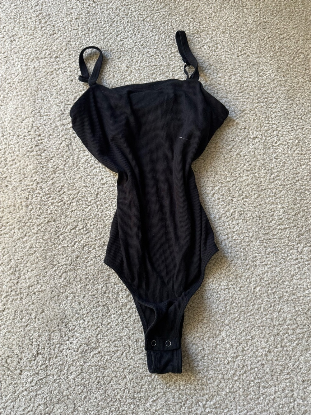 Hollister Black Ribbed Strap Bodysuit tank top sexy - y2k